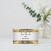 Gold White Elegany Classy Jewel Visitenkarte (Stehend Vorderseite)
