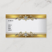 Gold White Elegany Classy Jewel Visitenkarte (Rückseite)