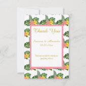 GOLD WHITE FLORAL HAWAIIAN Danke Karte (Vorderseite)
