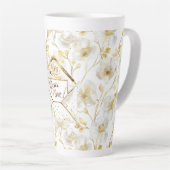 Gold White Floral Mom Christmas Milchtasse (Rechte Ecke)