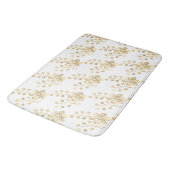 GOLD WHITE FLORAL PATTERN BAD MAT BADEMATTE (Schrägansicht)