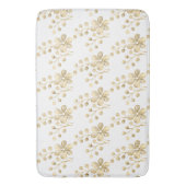 GOLD WHITE FLORAL PATTERN BAD MAT BADEMATTE (Vorderseite Vertikal)