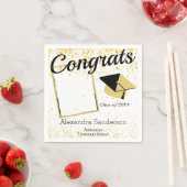 Gold White Foto Abschluss Klasse 2022 Serviette (Beispiel)