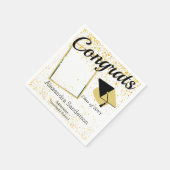 Gold White Foto Abschluss Klasse 2022 Serviette (Ecke)