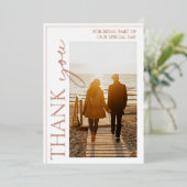 Gold White Foto Hochzeit Vielen Dank Rose Folieneinladung (Stehend vorne)