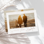 Gold White Foto Wedding Save the Date Rose Folieneinladung