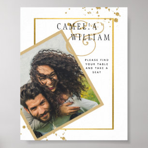 GOLD White FOTO Wedding Set Modernes Classic Poster
