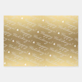 Gold White Frohe Weihnachten glückliche Weihnachts Geschenkpapier Set (Vorderseite 3)