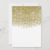 Gold & White Funkelnd Glitzer Sweet 16 Party Einladung (Rückseite)