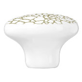 Gold White Giraffe Print Keramikknauf (Seitenansicht)