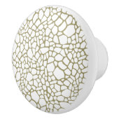 Gold White Giraffe Print Keramikknauf (Rechts)