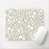 Gold White Giraffe Print Mousepad (Mit Mouse)