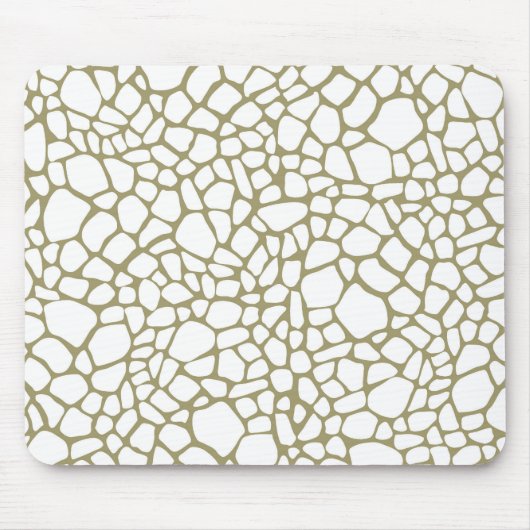 Gold White Giraffe Print Mousepad (Vorne)