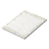 Gold White Giraffe Print Notizblock (Rotiert)