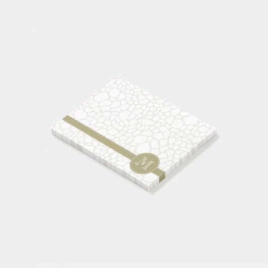 Gold White Giraffe Print Post-it Klebezettel (angewinkelt)