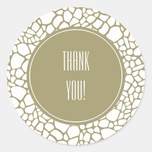 Gold White Giraffe Print Runder Aufkleber (Vorderseite)