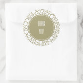 Gold White Giraffe Print Runder Aufkleber (Tasche)