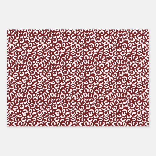 Gold White Glam Christmas Leopard Print Geschenkpapier Set (Vorderseite 3)