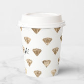 Gold White Glam Diamonds Brautparty Pappbecher (Links)
