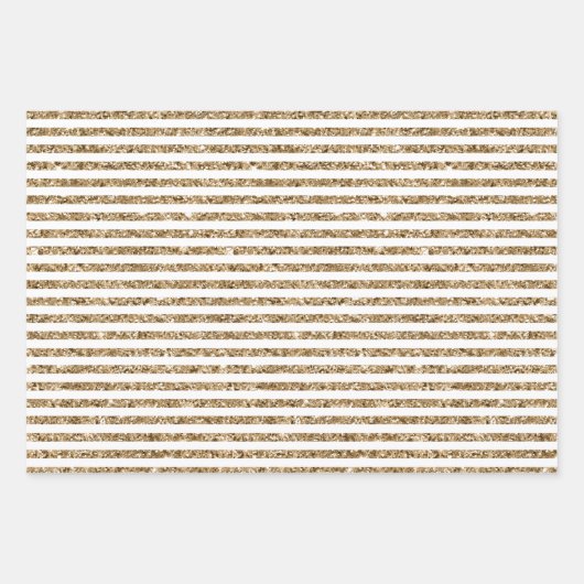 Gold White Glam Diamonds Glitzer Geschenkpapier Set (Vorderseite 3)