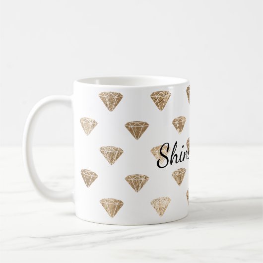 Gold White Glam Diamonds Kaffeetasse (Links)