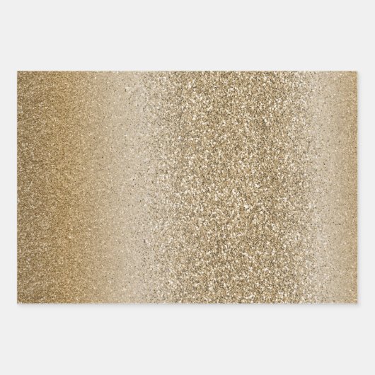 Gold White Glam Glitzer Geschenkpapier Set (Vorderseite 3)
