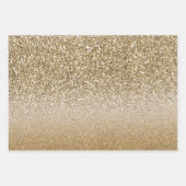 Gold White Glam Glitzer Geschenkpapier Set (Vorderseite 2)