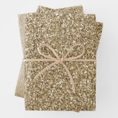 Gold White Glam Glitzer Geschenkpapier Set (Beispiel)