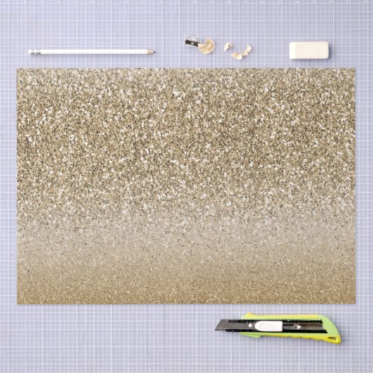 Gold White Glam Glitzer Seidenpapier (Handwerk)