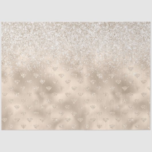 Gold White Glitz Glitzer Diamanten Seidenpapier (Vorderseite)