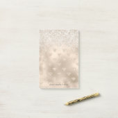 Gold White Glitz Glitzer Diamonds Post-it Klebezettel (Auf Schreibtisch)