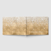 Gold White Glitz Glitzer Gästebuch (Voll)