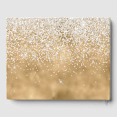 Gold White Glitz Glitzer Gästebuch (Rückseite)