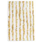 Gold White Glitz Streifen Mittlere Geschenktüte (Vorderseite)