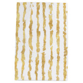 Gold White Glitz Streifen Mittlere Geschenktüte (Rückseite)