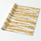 Gold White Glitzer Boho Populäre Tiger Collection Geschenkpapier (Ungerollt)