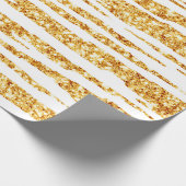 Gold White Glitzer Boho Populäre Tiger Collection Geschenkpapier (Ecke)