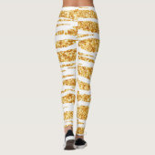Gold White Glitzer Boho Populäre Tiger Collection Leggings (Rückseite)