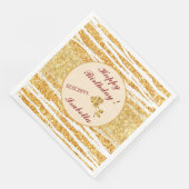 Gold White Glitzer Boho Populäre Tiger Collection Serviette (Ecke)