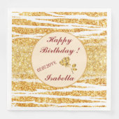 Gold White Glitzer Boho Populäre Tiger Collection Serviette (Vorderseite)