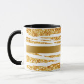 Gold White Glitzer Boho Populäre Tiger Collection Tasse (Links)