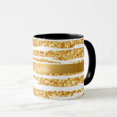 Gold White Glitzer Boho Populäre Tiger Collection Tasse (VorderseiteRechts)