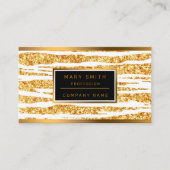 Gold White Glitzer Boho Populäre Tiger Collection Visitenkarte (Vorderseite)