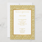 GOLD WHITE GOLD BRICK PATTERN WEDING INVITATION EINLADUNG (Vorderseite)