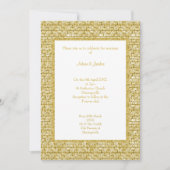 GOLD WHITE GOLD BRICK PATTERN WEDING INVITATION EINLADUNG (Vorderseite)