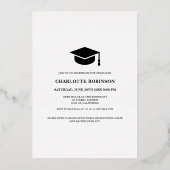 Gold-White-Graduate-Skript 3 Fotos Abschluss Folieneinladung (Rückseite)