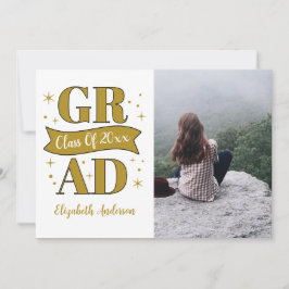 Gold & White Graduation Ankündigung