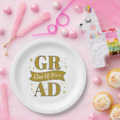 Gold & White Graduation Party Pappteller (Party)