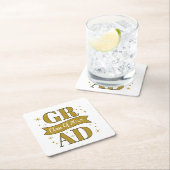 Gold & White Graduation Party Rechteckiger Pappuntersetzer (Vor Ort)