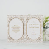 Gold White Great Gatsby Art Deco Wedding Programm (Stehend Vorderseite)